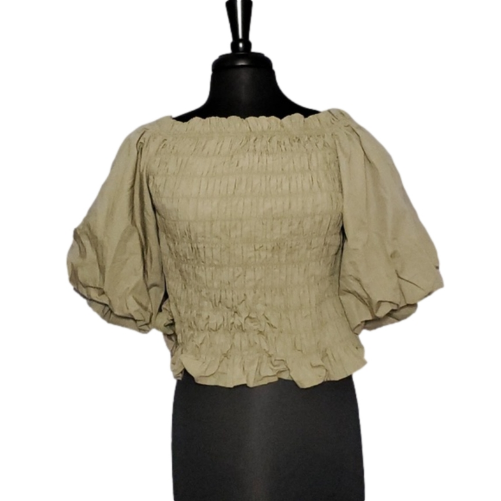 And Now This Cropped Puffy Sleeve Top Size 1X